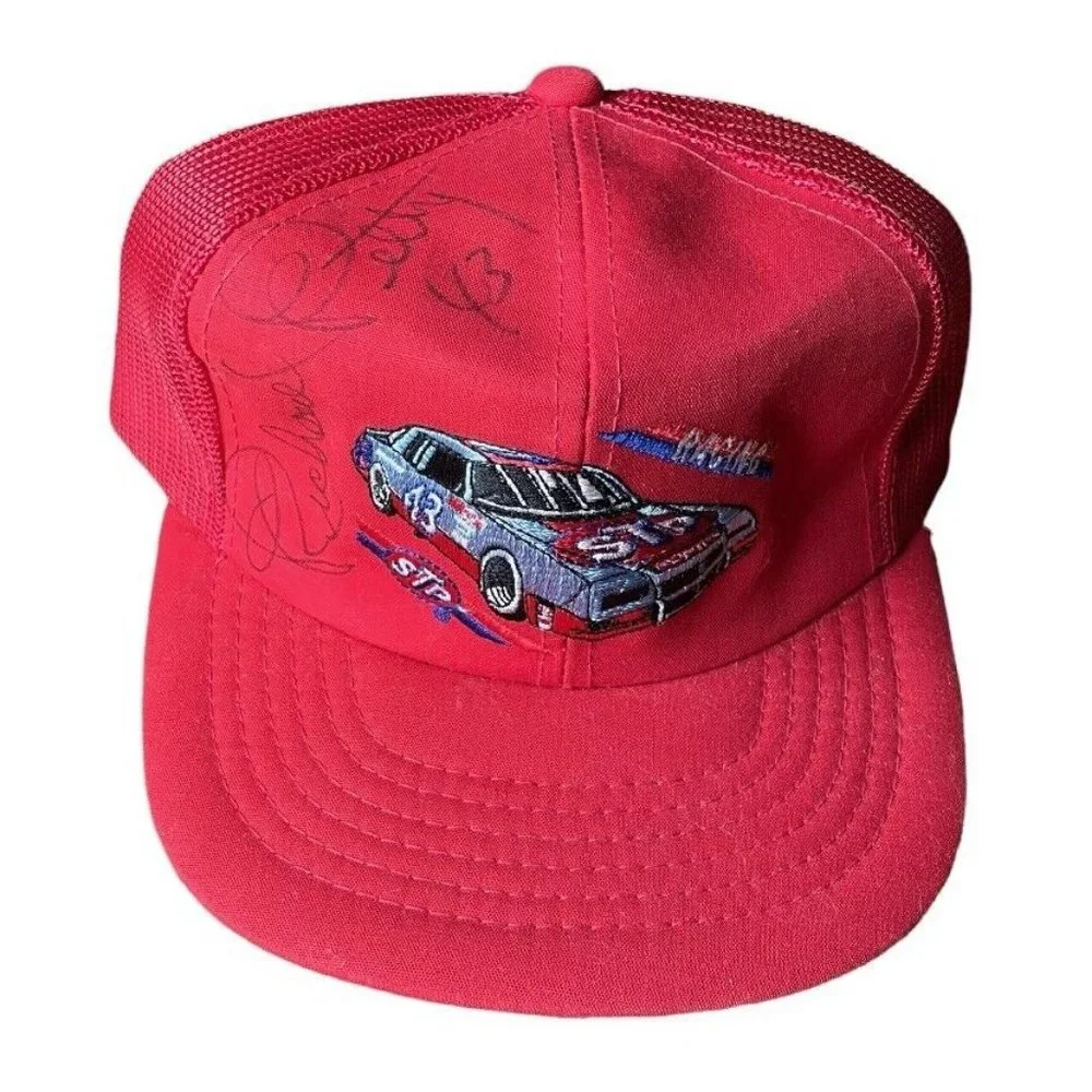 Richard Petty Autographed STP Racing #43 Trucker Hat Cap Vintage Red 80s Men NEW